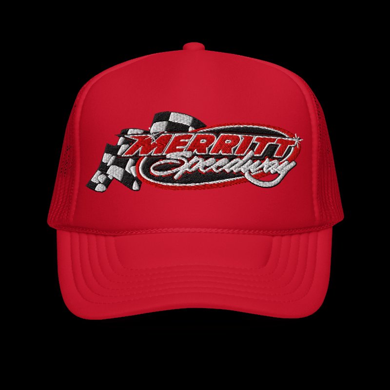 Red trucker cap